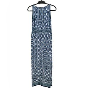 Max Studio Navy and White Printed Maxi Dress